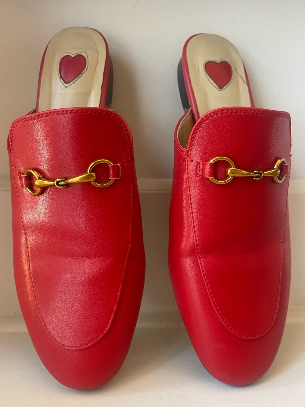 ARQA Red Leather Horsebit Loafer Mules Flats Size 9 EU 40 - Picture 9 of 12